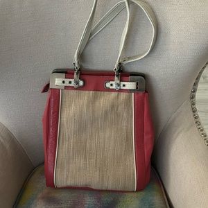 Coral and straw Handbags by BCBG New never been worn